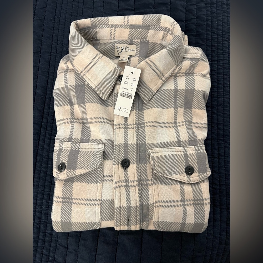 J. Crew Seaboard soft knit shirt in plaid NWT - size S